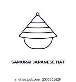 samurai japanese hat outline icon. Linear vector from fashion concept. Thin line samurai japanese hat icon isolated on white background