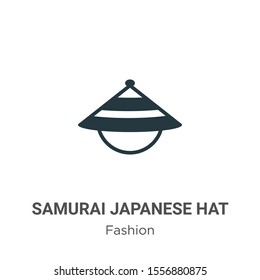Samurai japanese hat vector icon on white background. Flat vector samurai japanese hat icon symbol sign from modern fashion collection for mobile concept and web apps design.