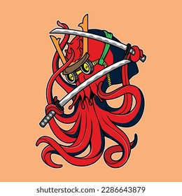 Samurai and Japanese themed illustrations