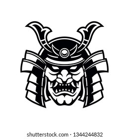 Samurai Japanese Warrior Head Vector Black Stock Vector (Royalty Free ...