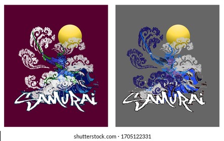 samurai or knight illustration design for sukajan is mean japan traditional cloth or t-shirt with digital hand drawn Embroidery Men T-shirts Summer Casual Short Sleeve Hip Hop T Shirt Streetwear
