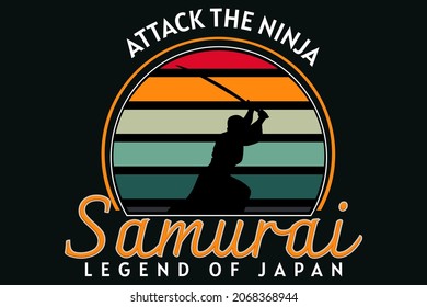 samurai legend of japan retro design