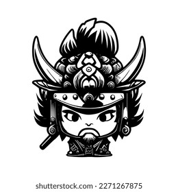 Samurai Logo Balances Traditional Toughness with Adorable Charm
