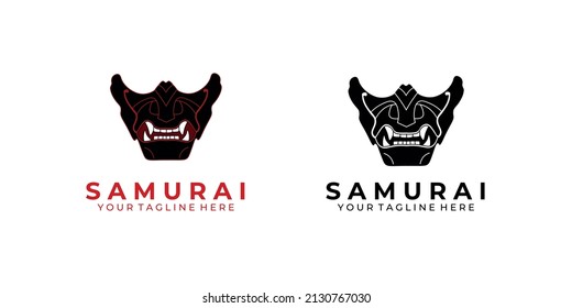 samurai logo design modern vector art illustration face machine technology robot icon vintage style