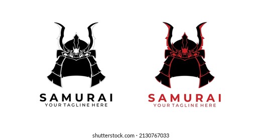 diseño del logotipo samurai diseño de arte vectorial moderno cara tecnología de la máquina robot icono estilo vintage