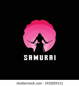 samurai logo design for template