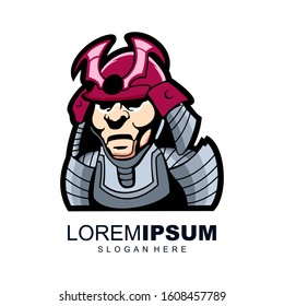 samurai logo design vector illustration