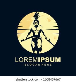 samurai logo design vector illustration