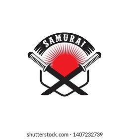 Samurai logo design vector template