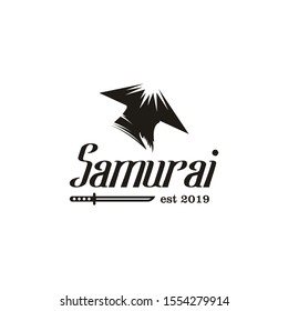 Samurai logo design vector with vintage and elegant logo concept