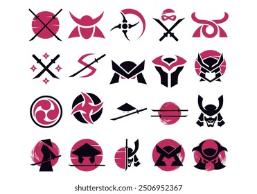 Samurai Logo Element Art Set