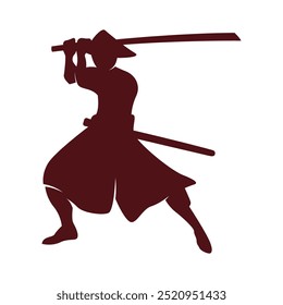 Modelo de design do ícone do logotipo do Samurai