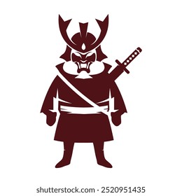 Modelo de design do ícone do logotipo do Samurai