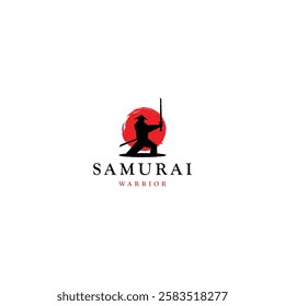 Samurai logo icon design template flat vector