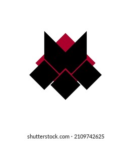 samurai logo in red and black
