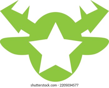 Samurai Logo star icon for business mascot etc