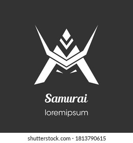 Diseño del logotipo o de la plantilla de símbolos de Samurai