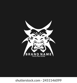 Samurai logo vector icon design template
