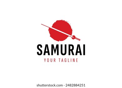 samurai logo vector icon illustration