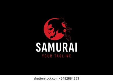 samurai logo vector icon illustration