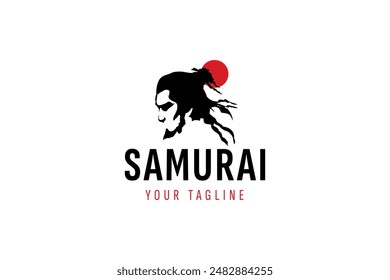 samurai logo vector icon illustration