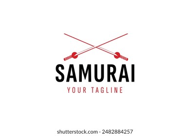 samurai logo vector icon illustration