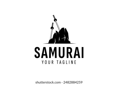 samurai logo vector icon illustration