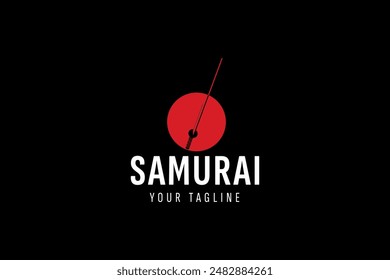 samurai logo vector icon illustration