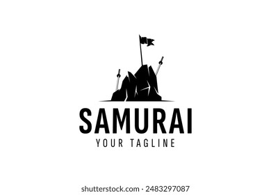 samurai logo vector icon illustration