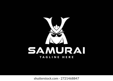 samurai logo vector illustration. samurai line art logo template