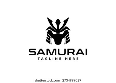 samurai logo vector illustration. samurai line art logo template