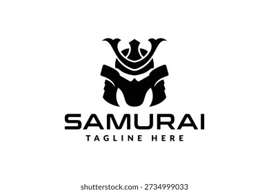 samurai logo vector illustration. samurai line art logo template