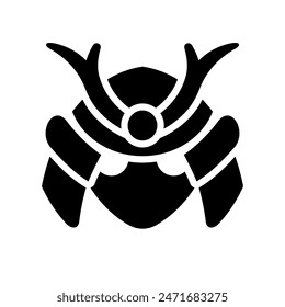 Samurai logo vector image, japanese samurai warrior helmet logo icon design, ronin samurai head symbol, samurai mask kabuto armor
