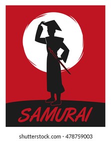 Samurai man cartoon design