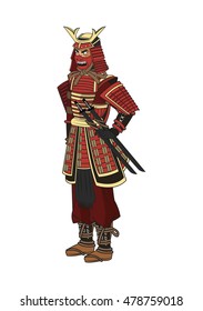 Samurai man cartoon design