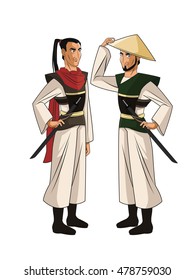 Samurai man cartoon design