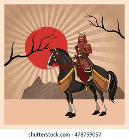 Samurai man cartoon design