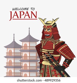 Samurai man cartoon design