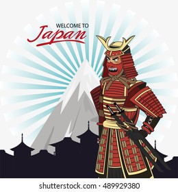 Samurai man cartoon design