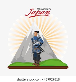 Samurai man cartoon design