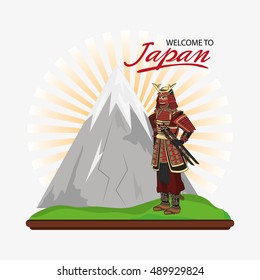 Samurai man cartoon design