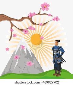 Samurai man cartoon design