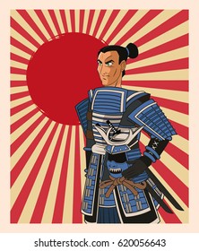 Samurai man cartoon design