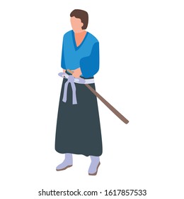 Samurai man icon. Isometric of samurai man vector icon for web design isolated on white background