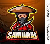 Samurai mascot esport logo design