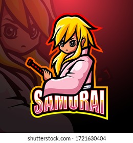 Samurai mascot esport logo design