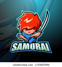 Samurai mascot esport logo design