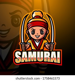 Samurai mascot esport logo design