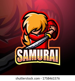 Samurai mascot esport logo design
