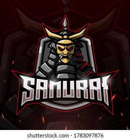 Samurai mascot esport logo design